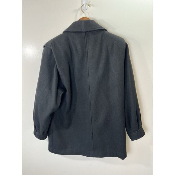 Carol Horn Women’s Wool Jacket Size M 10 Black Minimalist Timeless Office Warm - Picture 3 of 9